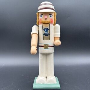 Wooden Nutcracker Wooden Figurine White & Brown Design 10" Holiday‎ Christmas